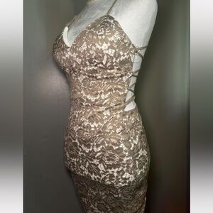 Lace Bodycon Dress with Side Lacing